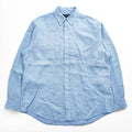 Brooks Brothers アイリッシュリネン 長袖シャツ L ブルー 麻100% IRISH LINEN ボタンダウン