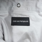 EMPORIO ARMANI リネン イージーパンツ スリム スラックス XL グレー 麻100% ブルガリア製 未使用品 51P89S / 51S19