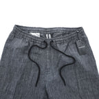 EMPORIO ARMANI リネン イージーパンツ スリム スラックス XL グレー 麻100% ブルガリア製 未使用品 51P89S / 51S19