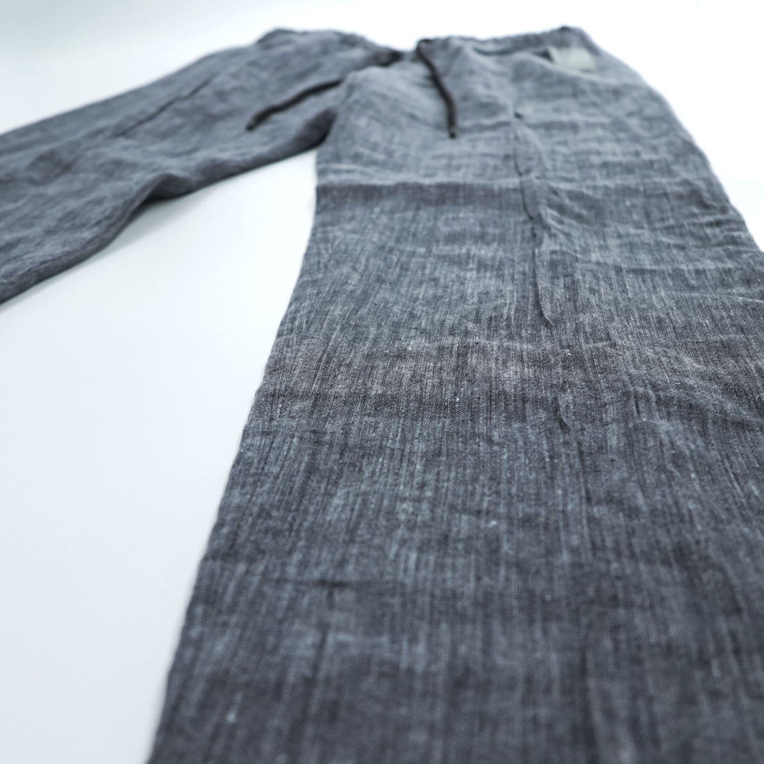 EMPORIO ARMANI リネン イージーパンツ スリム スラックス XL グレー 麻100% ブルガリア製 未使用品 51P89S / 51S19