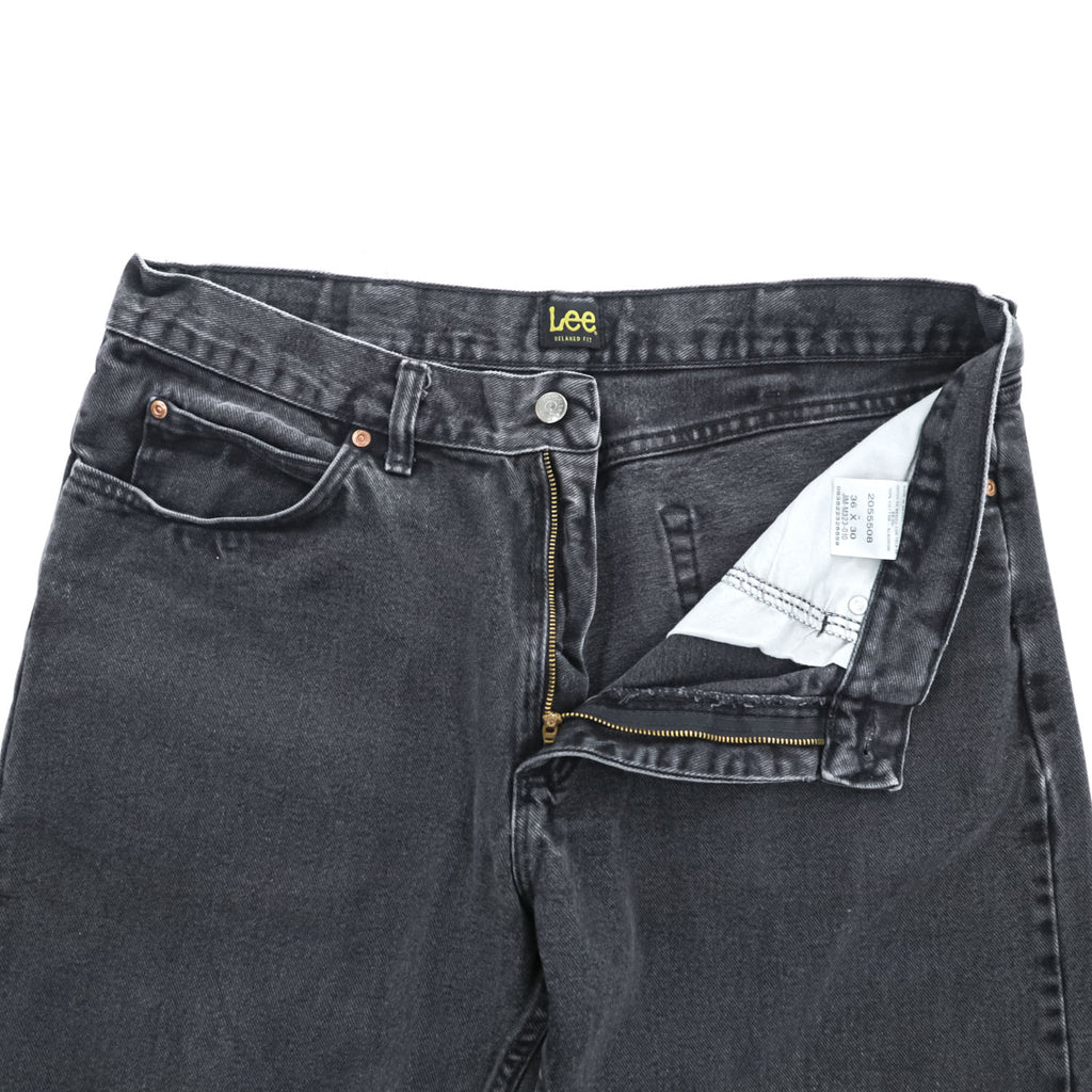 Lee ブラックデニムパンツ ジーンズ XL ブラック フェード RELAXED FIT ジッパーフライ 2055508
