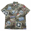 Reyn Spooner Hawaiian Traditionals Kona Coffee Print Aloha Shirt Short Sleeve Button Down Cotton Poly Vintage