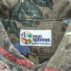 Reyn Spooner Hawaiian Traditionals Kona Coffee Print Aloha Shirt Short Sleeve Button Down Cotton Poly Vintage
