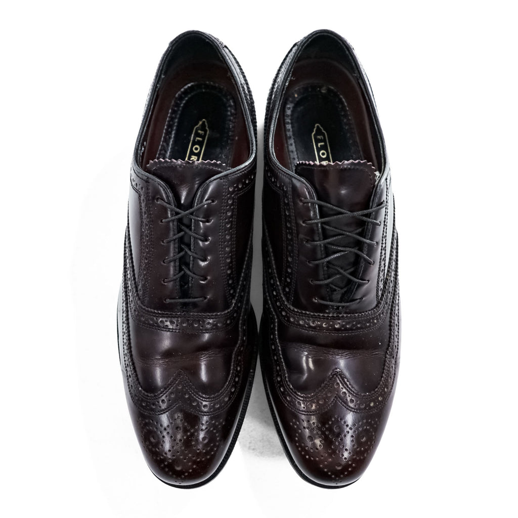 FLORSHEIM ウィングチップ レザー ドレスシューズ 革靴 27.5cm メダリオン フルブローグ Lexington 30300