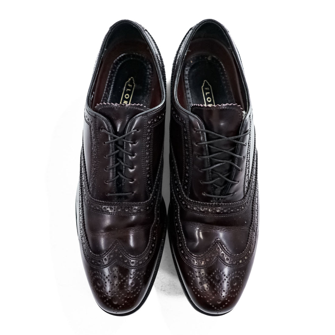 FLORSHEIM ウィングチップ レザー ドレスシューズ 革靴 27.5cm メダリオン フルブローグ Lexington 30300
