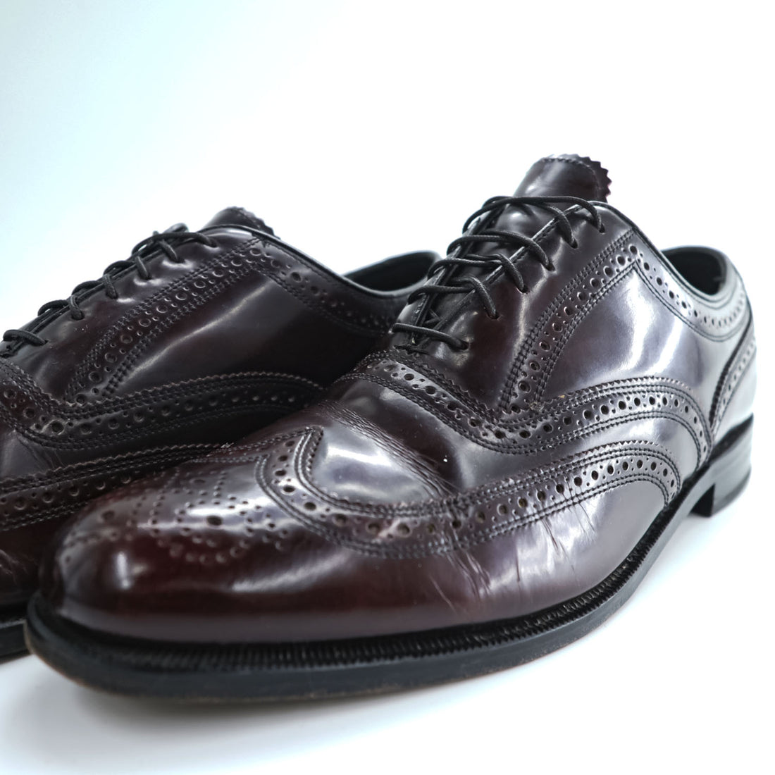 FLORSHEIM ウィングチップ レザー ドレスシューズ 革靴 27.5cm メダリオン フルブローグ Lexington 30300