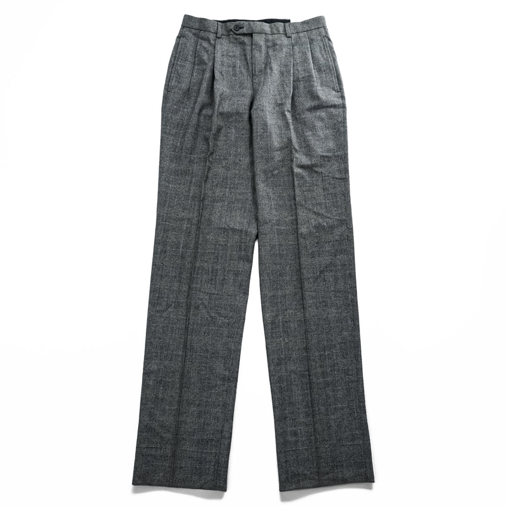 Brooks Brothers イタリア製 グレンチェック スラックス パンツ L グレー 千鳥格子 2タック プリーツ 未使用品 グレンチェック SUPER 110'S