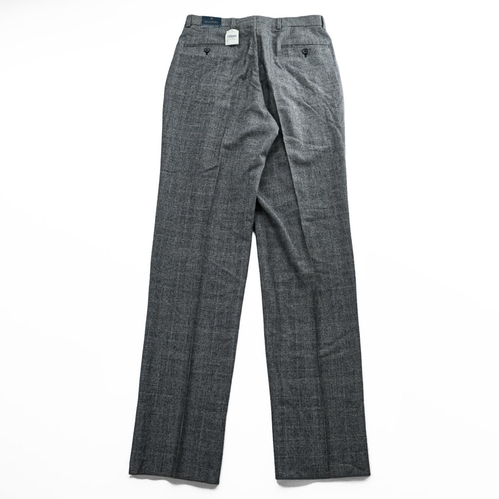 Brooks Brothers イタリア製 グレンチェック スラックス パンツ L グレー 千鳥格子 2タック プリーツ 未使用品 グレンチェック SUPER 110'S