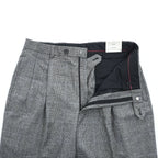 Brooks Brothers イタリア製 グレンチェック スラックス パンツ L グレー 千鳥格子 2タック プリーツ 未使用品 グレンチェック SUPER 110'S