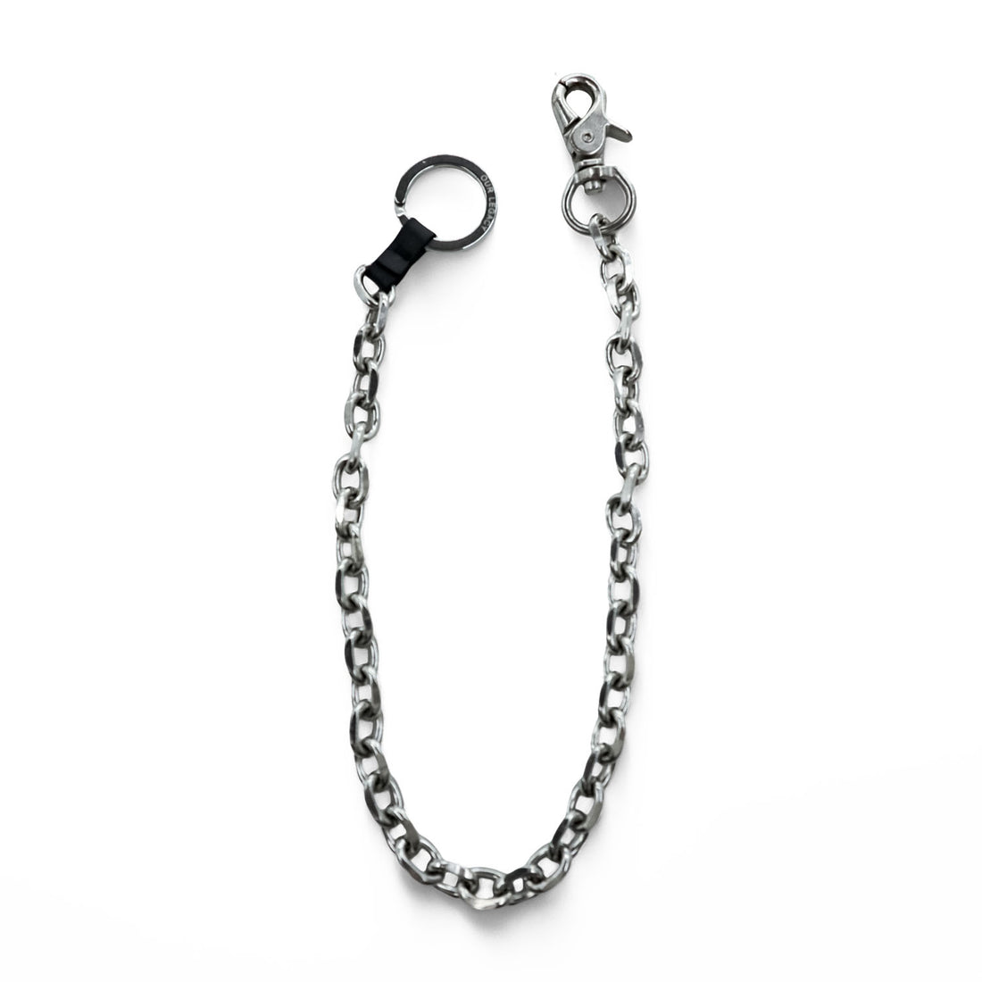 Our Legacy Ladon Keychain Wallet Chain Black Leather Metal Chain W-Ring Logo Engraved One Size