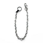 Our Legacy Ladon Keychain Wallet Chain Black Leather Metal Chain W-Ring Logo Engraved One Size