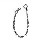Our Legacy Ladon Keychain Wallet Chain Black Leather Metal Chain W-Ring Logo Engraved One Size