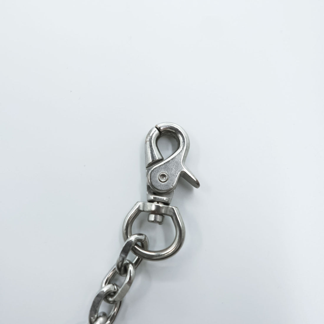 Our Legacy Ladon Keychain Wallet Chain Black Leather Metal Chain W-Ring Logo Engraved One Size