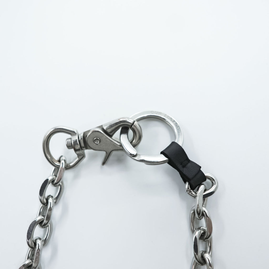 Our Legacy Ladon Keychain Wallet Chain Black Leather Metal Chain W-Ring Logo Engraved One Size