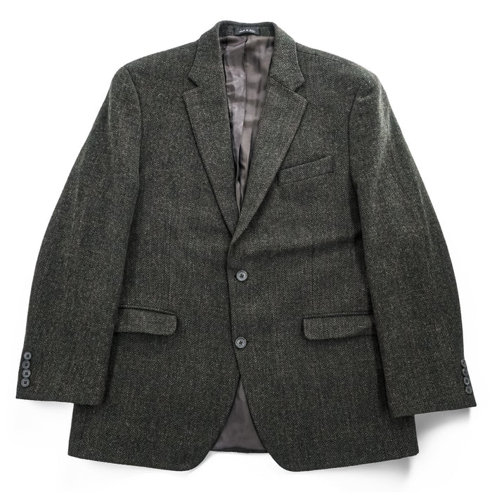 Lauren Ralph Lauren Tweed Blazer Olive Gray Herringbone Style Two Button Made in India Men’s Jacket