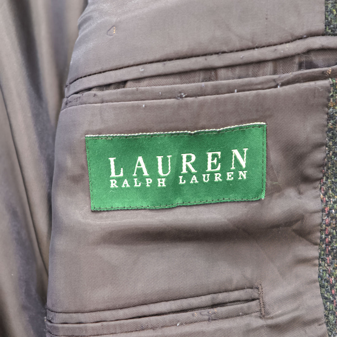 LAUREN RALPH LAUREN 90年代 ヴィンテージ ツイード テーラードジャケット ブレザー L オリーブ ヘリンボーン