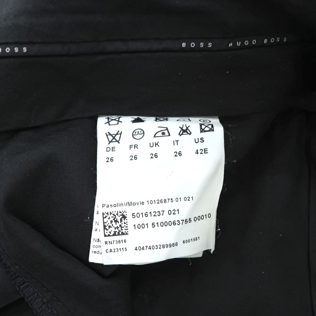 HUGO BOSS スラックス ストレッチ ドレスパンツ XL グレー センタープレス