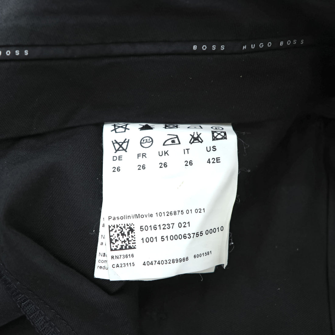 HUGO BOSS スラックス ストレッチ ドレスパンツ XL グレー センタープレス