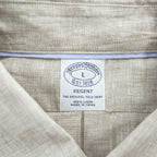 Brooks Brothers リネン 半袖シャツ L ベージュ 麻100% REGENT BAIRD McNUTT IRISH LINEN 未使用品 ボタンダウン