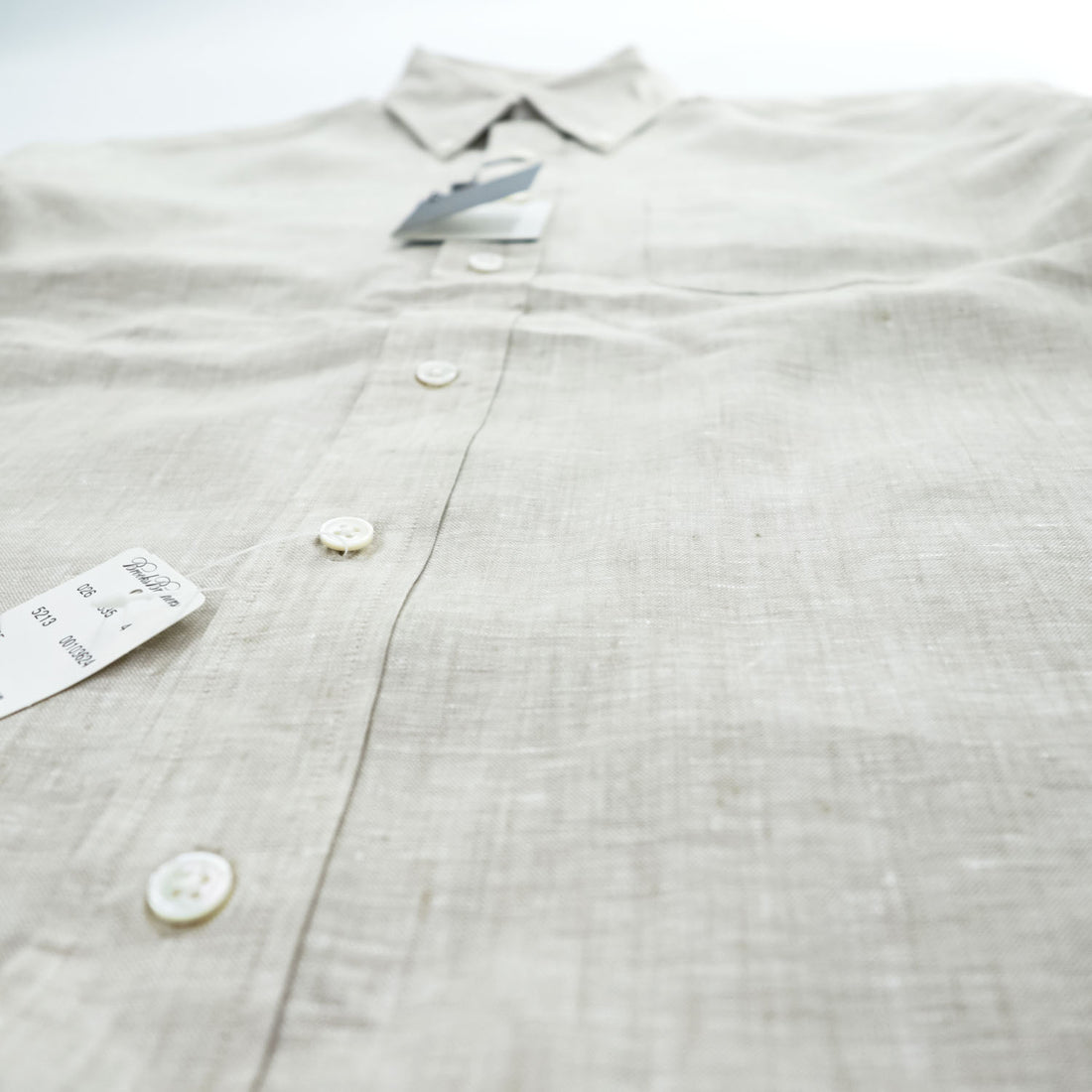 Brooks Brothers リネン 半袖シャツ L ベージュ 麻100% REGENT BAIRD McNUTT IRISH LINEN 未使用品 ボタンダウン
