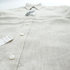 Brooks Brothers リネン 半袖シャツ L ベージュ 麻100% REGENT BAIRD McNUTT IRISH LINEN 未使用品 ボタンダウン