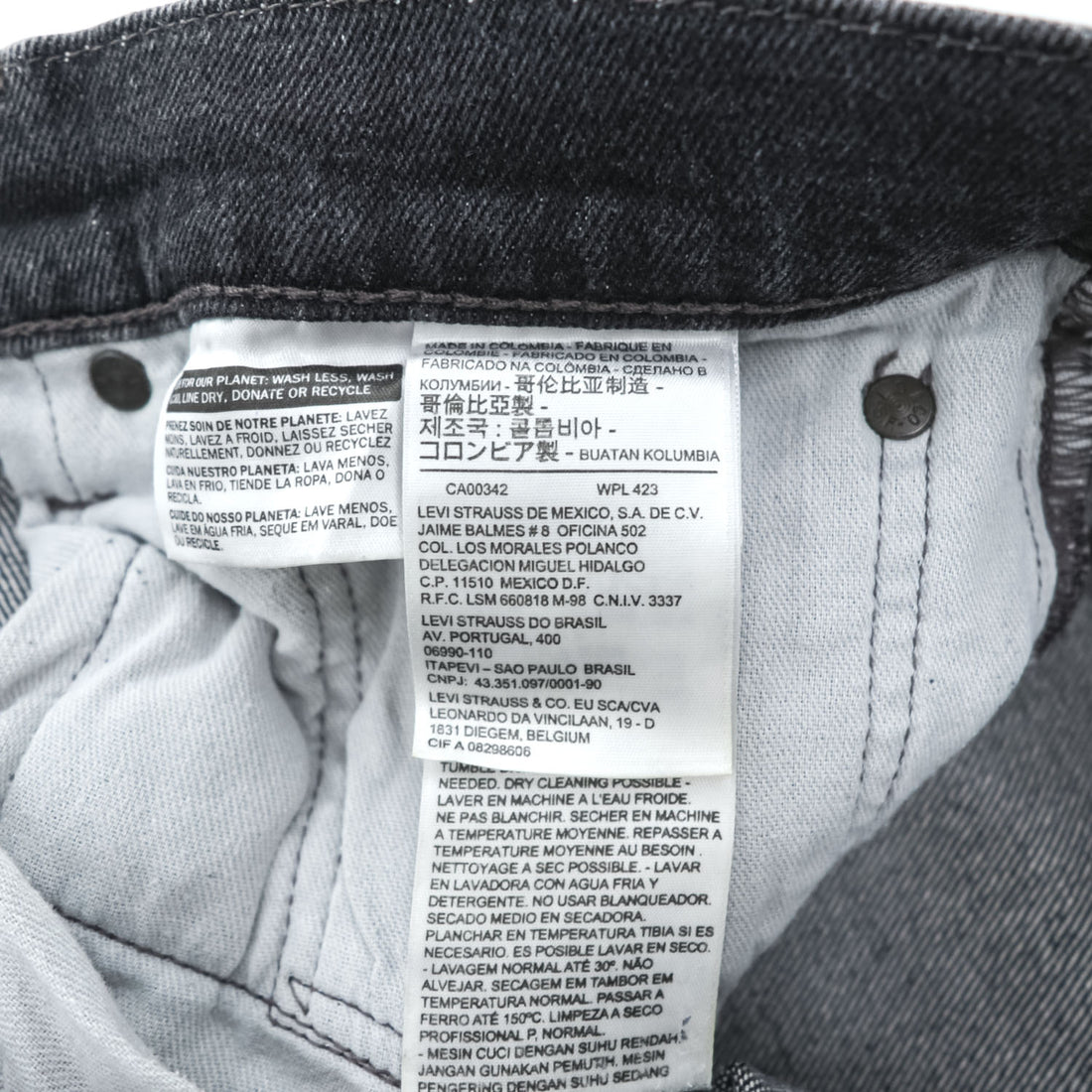 Levi's 505C ブラックデニム ジーンズ L ブラックフェード レザーパッチ ジッパーフライ 28427-0001