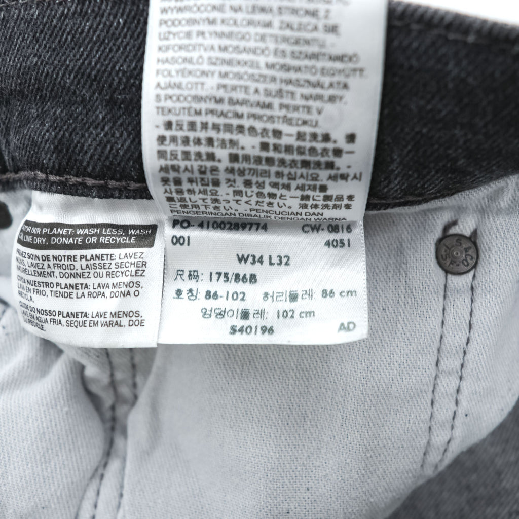 Levi's 505C ブラックデニム ジーンズ L ブラックフェード レザーパッチ ジッパーフライ 28427-0001