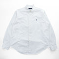Ralph Lauren White Cotton Button Down Shirt XL Pony Logo Long Sleeve Made in Philippines