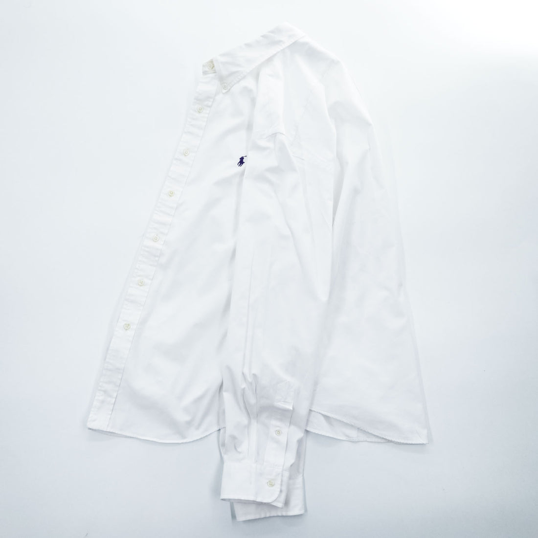 Ralph Lauren White Cotton Button Down Shirt XL Pony Logo Long Sleeve Made in Philippines