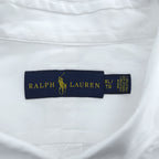 Ralph Lauren White Cotton Button Down Shirt XL Pony Logo Long Sleeve Made in Philippines