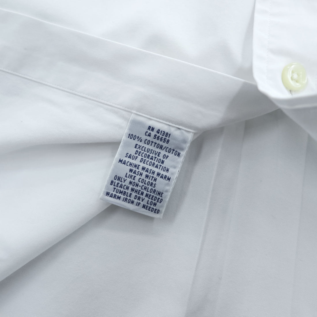 Ralph Lauren White Cotton Button Down Shirt XL Pony Logo Long Sleeve Made in Philippines