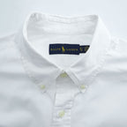 Ralph Lauren White Cotton Button Down Shirt XL Pony Logo Long Sleeve Made in Philippines