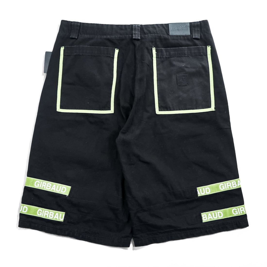 MARITHE + FRANCOIS GIRBAUD 00年代 シャトルショーツ ショートパンツ XL ブラック Taped Para Shuttle Short バギー カーゴ リーフグリーン テープ 8DP27N 未使用品