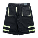 MARITHE + FRANCOIS GIRBAUD 00年代 シャトルショーツ ショートパンツ XL ブラック Taped Para Shuttle Short バギー カーゴ リーフグリーン テープ 8DP27N 未使用品