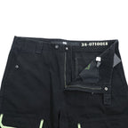 MARITHE + FRANCOIS GIRBAUD 00年代 シャトルショーツ ショートパンツ XL ブラック Taped Para Shuttle Short バギー カーゴ リーフグリーン テープ 8DP27N 未使用品