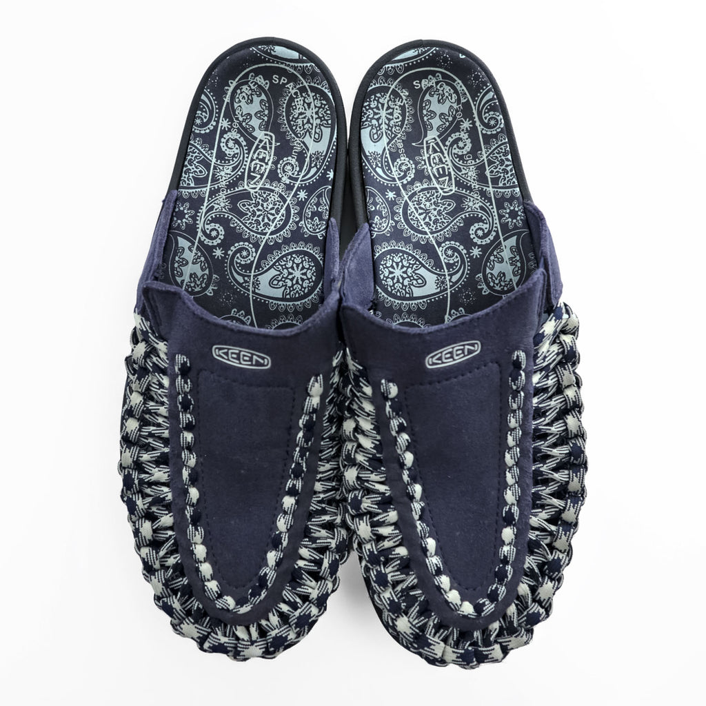 KEEN ユニーク UNEEK 2 SLIDE スライドサンダル 27cm ネイビー TOKYOHEMPCONNECTION THC ドローコード ペイズリー柄 1026017