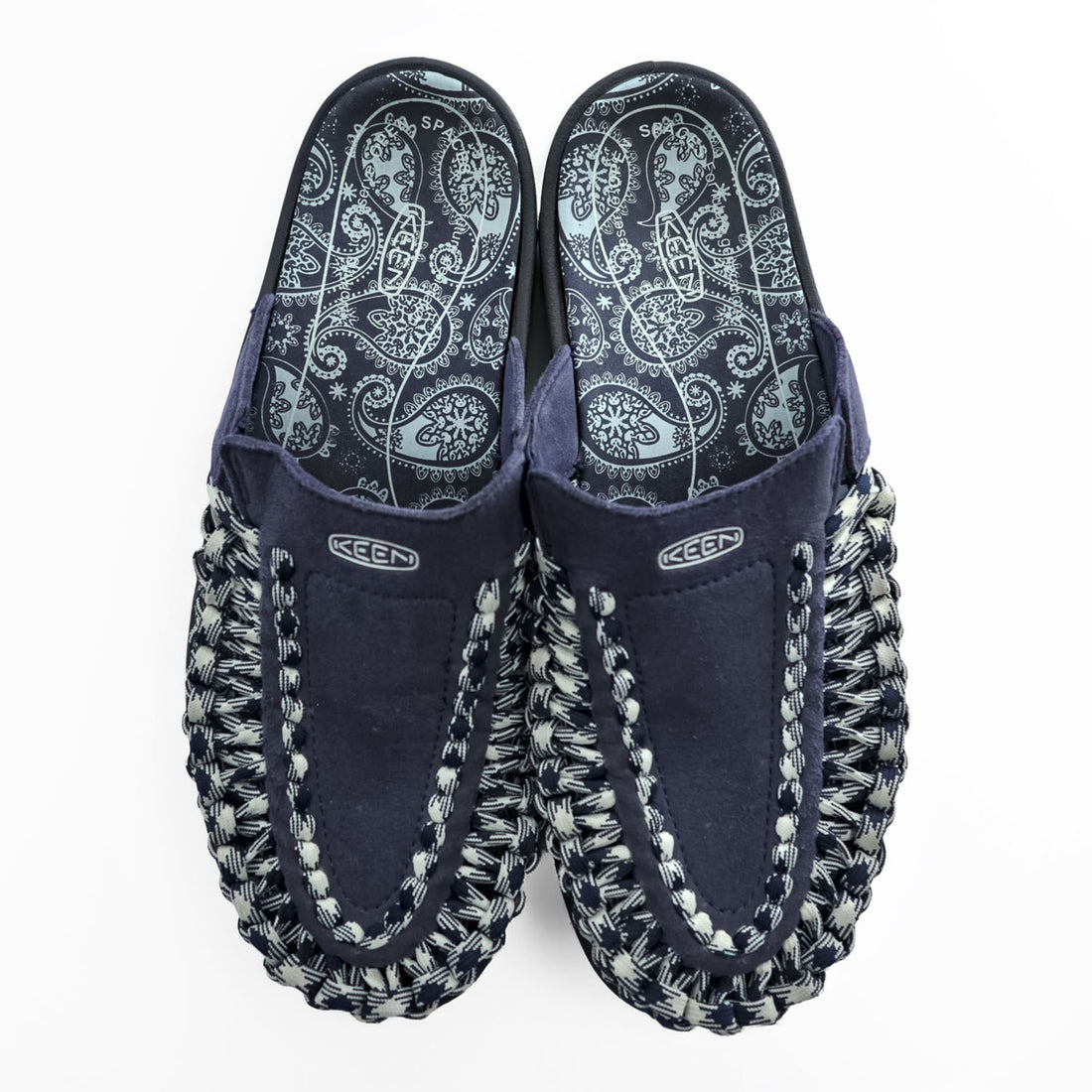 KEEN ユニーク UNEEK 2 SLIDE スライドサンダル 27cm ネイビー TOKYOHEMPCONNECTION THC ドローコード ペイズリー柄 1026017
