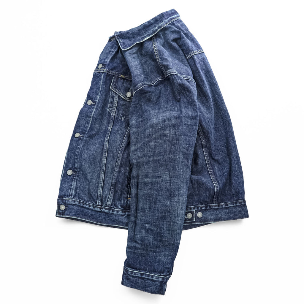 Polo Ralph Lauren デニムジャケット Gジャン XL インディゴ ブルー ヴィンテージ加工 3rdタイプ トラッカージャケット