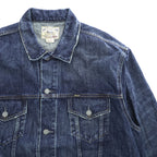 Polo Ralph Lauren デニムジャケット Gジャン XL インディゴ ブルー ヴィンテージ加工 3rdタイプ トラッカージャケット