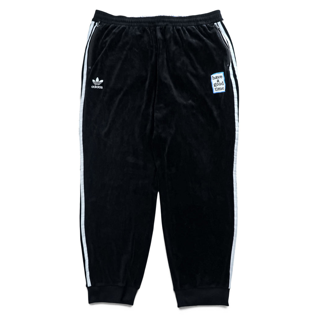 adidas Originals x Have A Good Time Velour Track Pants Black 3 Stripe HAGT Men XL DZ9234