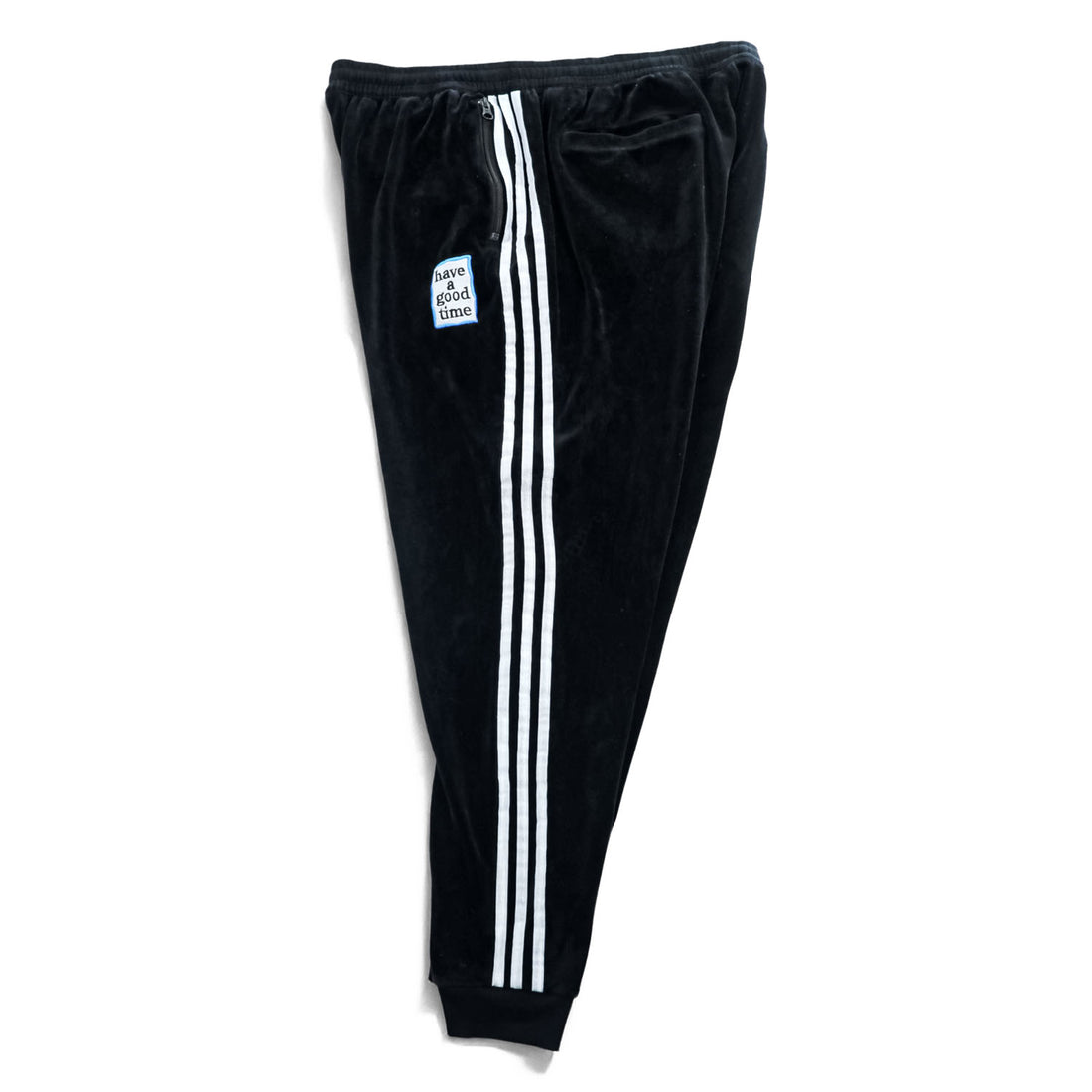 adidas Originals x Have A Good Time Velour Track Pants Black 3 Stripe HAGT Men XL DZ9234