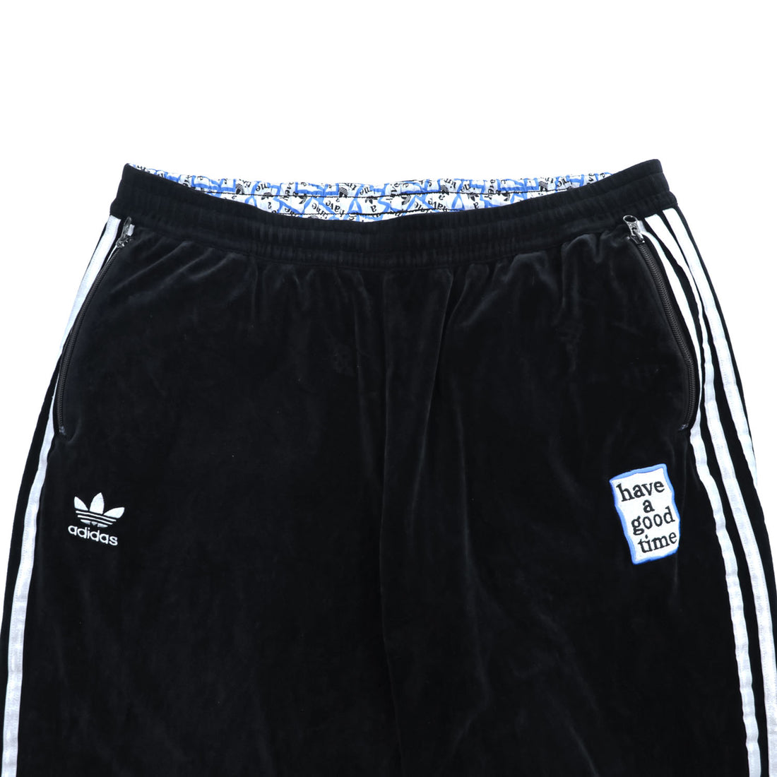 adidas Originals x Have A Good Time Velour Track Pants Black 3 Stripe HAGT Men XL DZ9234