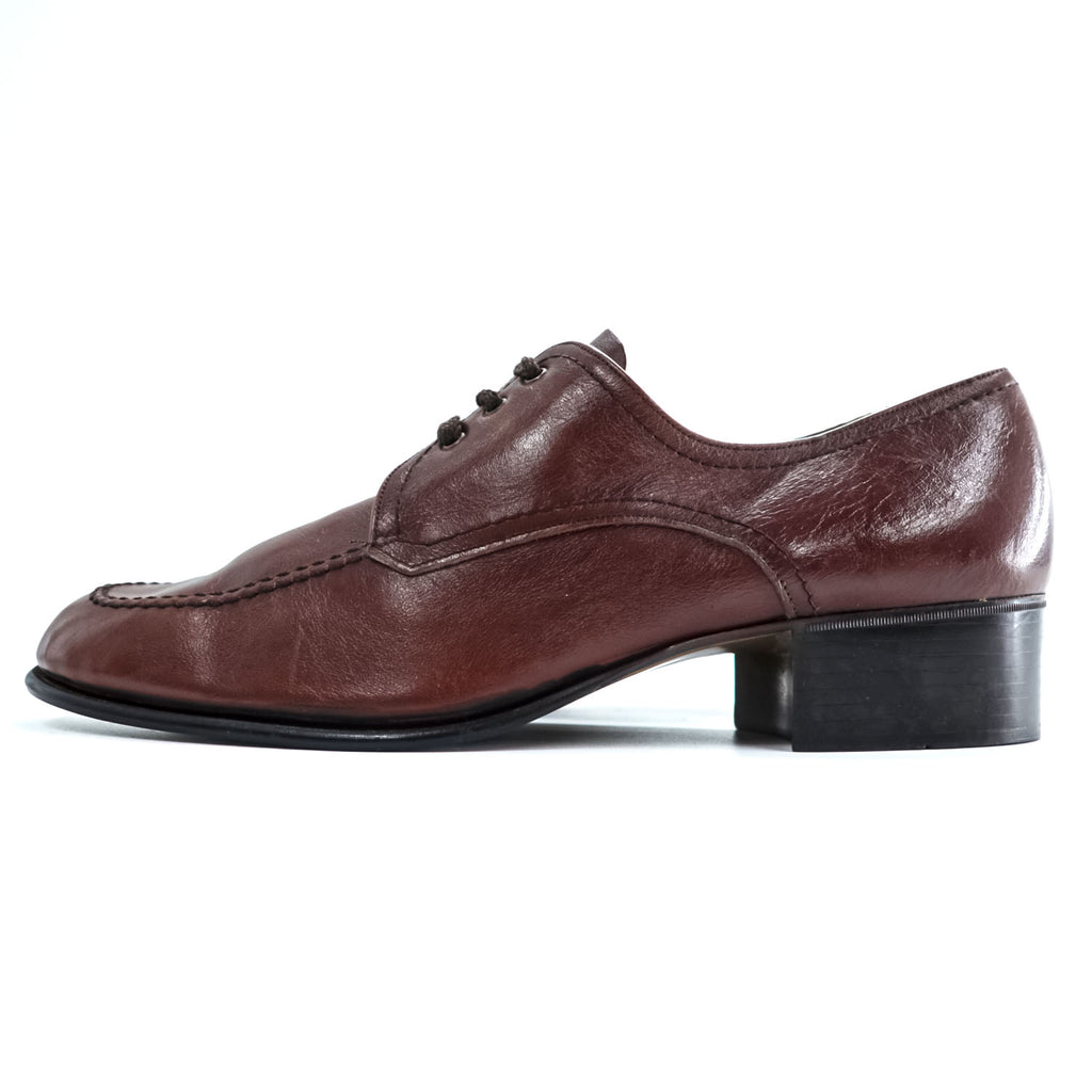 Peldir by Pellet France Burgundy Leather U Tip Derby Shoes 8.5 Vintage