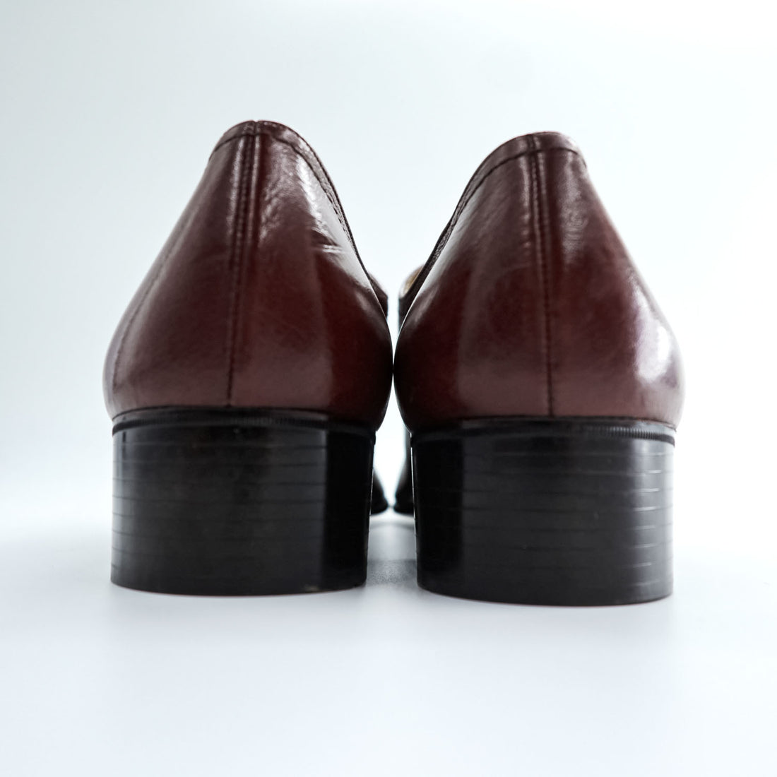 Peldir by Pellet France Burgundy Leather U Tip Derby Shoes 8.5 Vintage