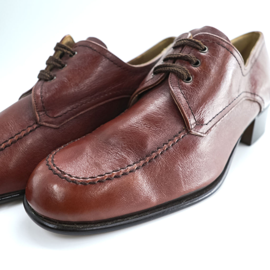 Peldir by Pellet France Burgundy Leather U Tip Derby Shoes 8.5 Vintage