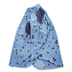 JUNYA WATANABE MAN COMME des GARCONS レーヨン 半袖シャツ XS ブルー 総柄 花柄 切り替え 日本製 WS-B040