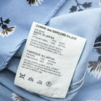JUNYA WATANABE MAN COMME des GARCONS レーヨン 半袖シャツ XS ブルー 総柄 花柄 切り替え 日本製 WS-B040