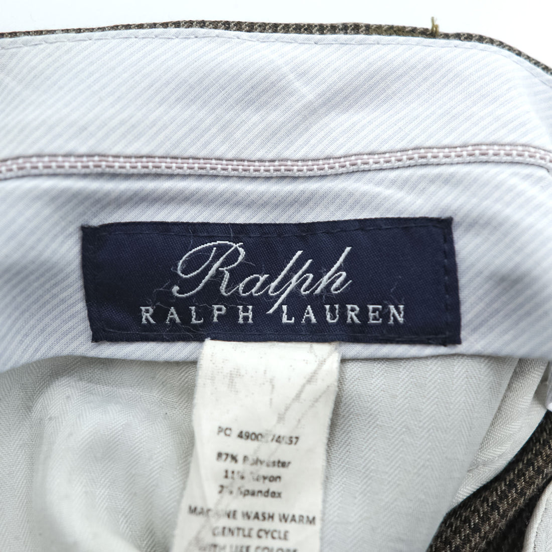 Ralph Lauren 90年代 ヴィンテージ ワイド 2タック スラックス パンツ L ブラウン プリーツ ダブルカフス グレンチェック