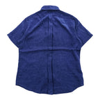 Ralph Lauren Ocean Wash Linen Short Sleeve Button Down Shirt Navy Blue Red Pony Men M