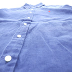 Ralph Lauren Ocean Wash Linen Short Sleeve Button Down Shirt Navy Blue Red Pony Men M